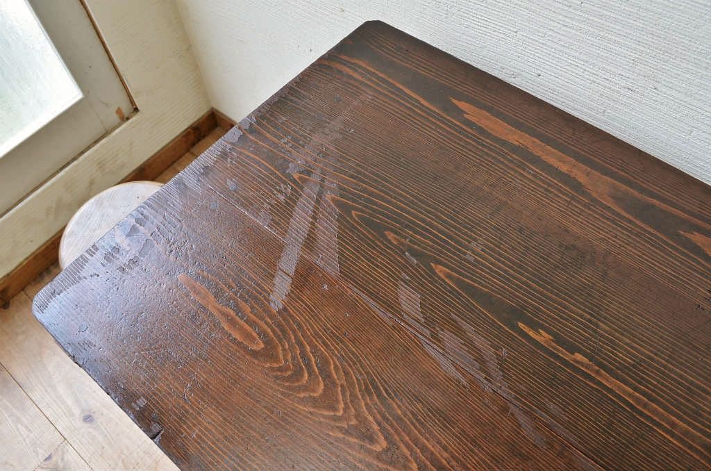 アンティーク家具　★使い込まれたアンティーク片袖机(作業台)