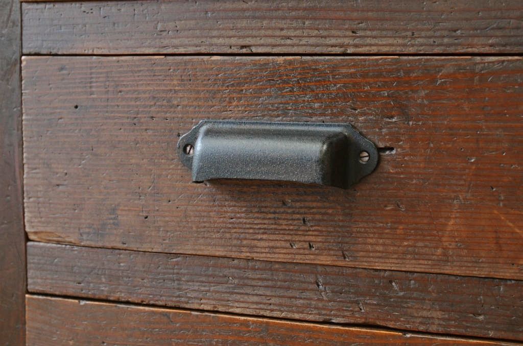 アンティーク家具　★使い込まれたアンティーク片袖机(作業台)