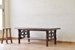 アンティーク家具　1970〜80年代飛騨産業キツツキマークセンターテーブル(大)