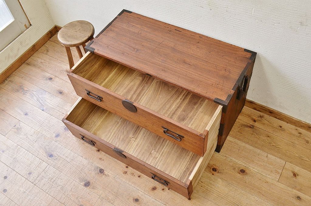 アンティーク家具　ジャンク品!時代箪笥ローボード(ローチェスト)1