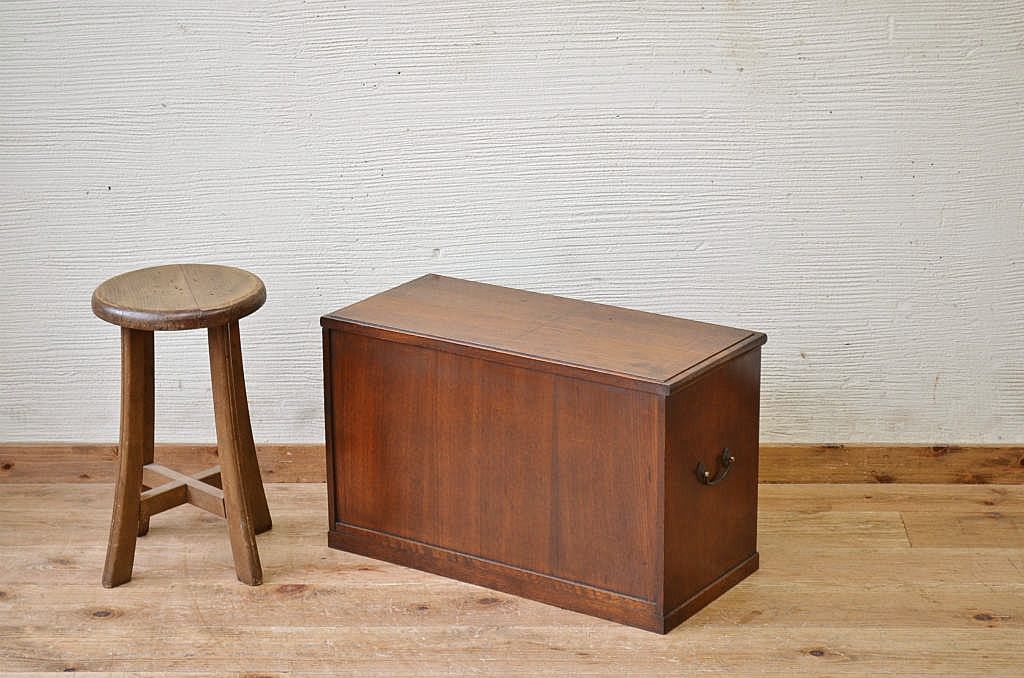アンティーク家具　総楢材!上質なシャッター書類棚(小引き出し、蛇腹)