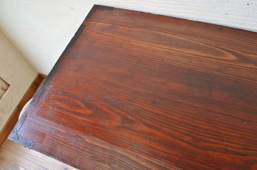 アンティーク家具　古民具　骨董　木目の素晴らしい引き出し11杯時代箪笥