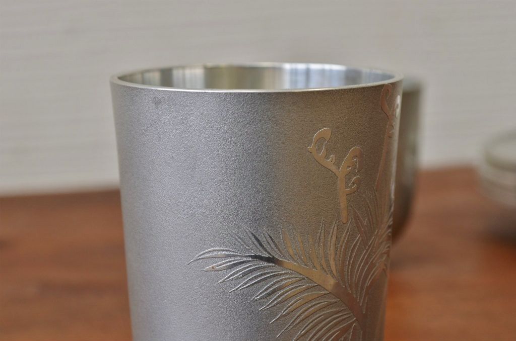 アンティーク家具　○大正昭和初期　錦製品3点セット　高山錫器　茶托