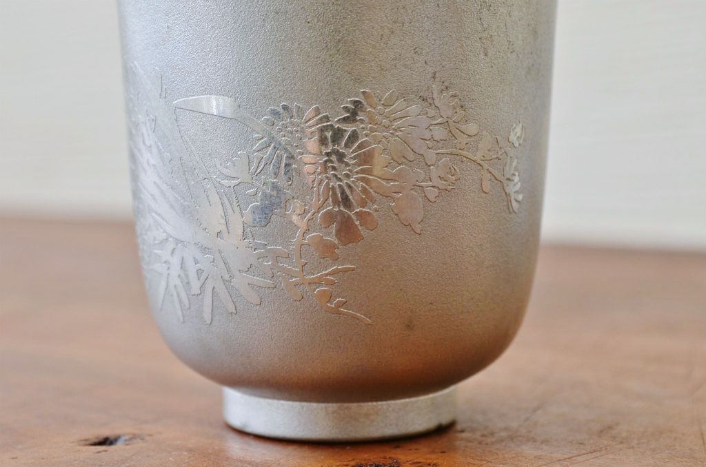 アンティーク家具　○大正昭和初期　錦製品3点セット　高山錫器　茶托
