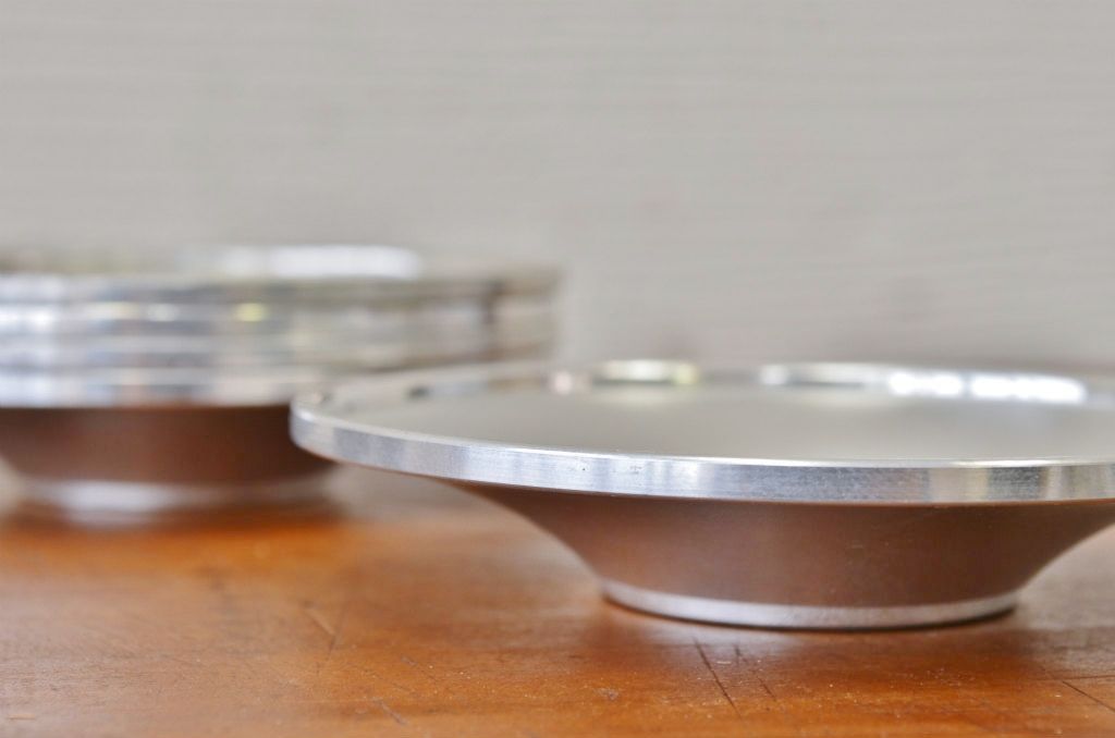アンティーク家具　○大正昭和初期　錦製品3点セット　高山錫器　茶托