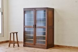 アンティーク家具　珍品!モールガラスアンティークシャツケース(収納棚、引き出し)
