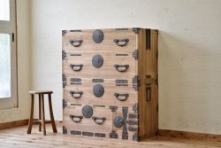 ☆古民具　骨董　極上美品!美しい二段重ね時代箪笥
