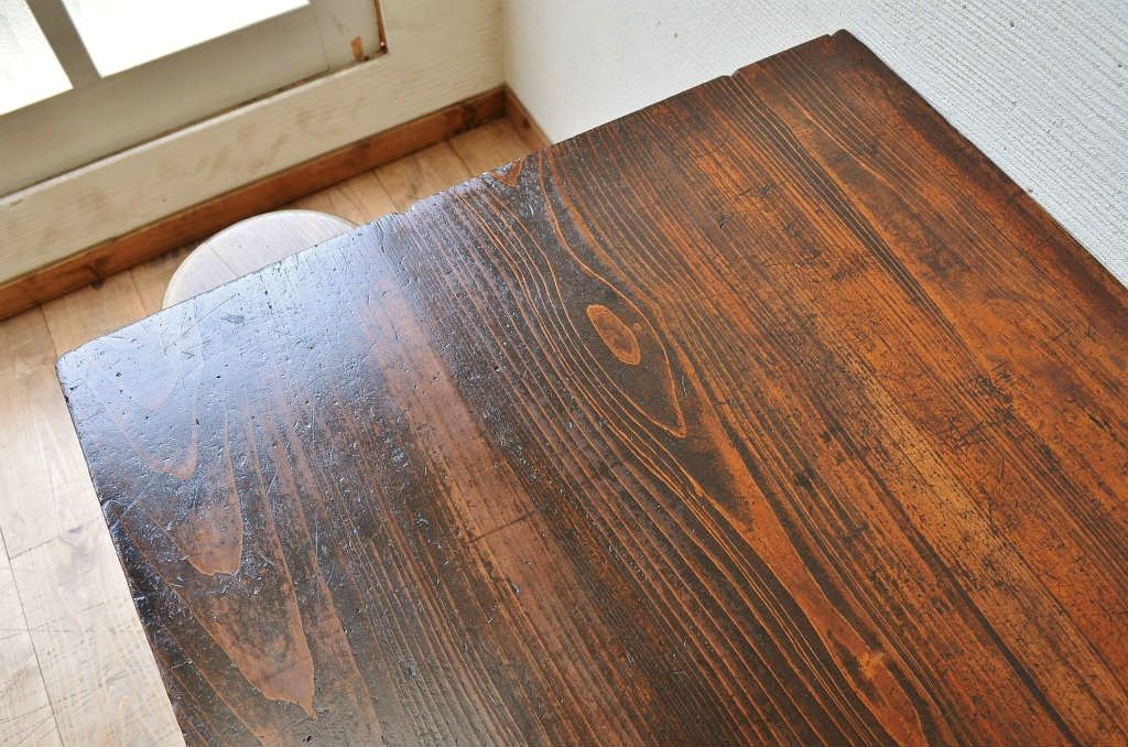 アンティーク家具　素敵な雰囲気!使い込まれた引き出し付き作業台(平机)