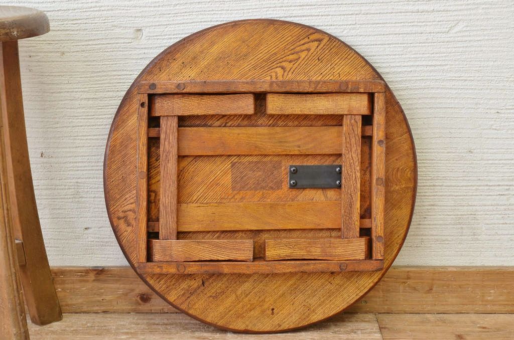 アンティーク家具　極小!丸型アンティークちゃぶ台