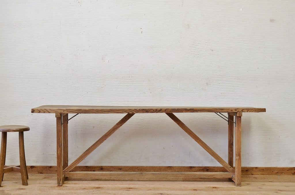 アンティーク家具　★古い木味のアンティーク作業台(テーブル)2
