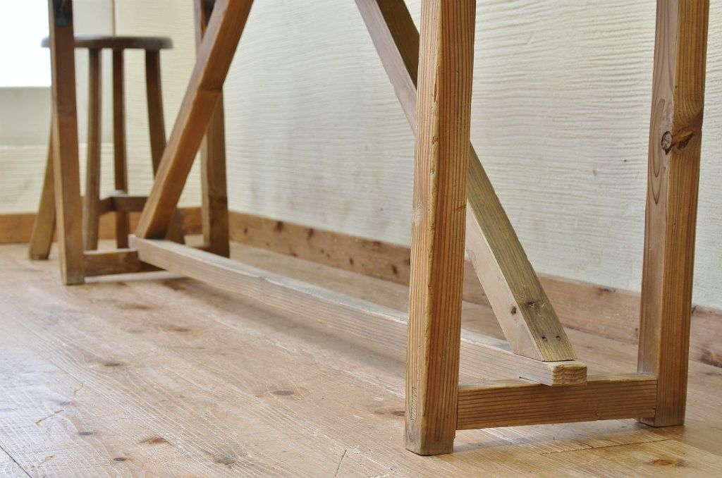 アンティーク家具　★古い木味のアンティーク作業台(テーブル)2