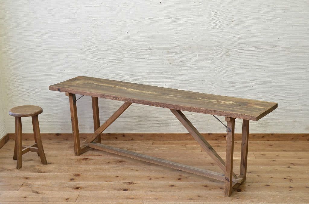 アンティーク家具　★古い木味のアンティーク作業台(テーブル)2