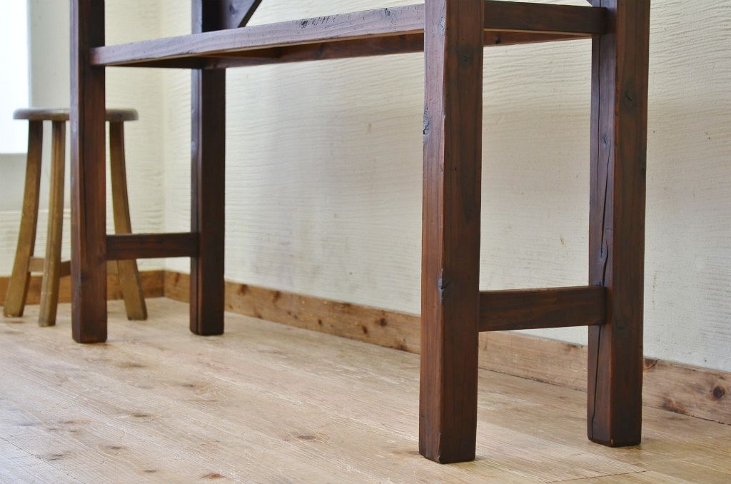 アンティーク家具　★古い木のシンプルなアンティーク作業台(テーブル)1