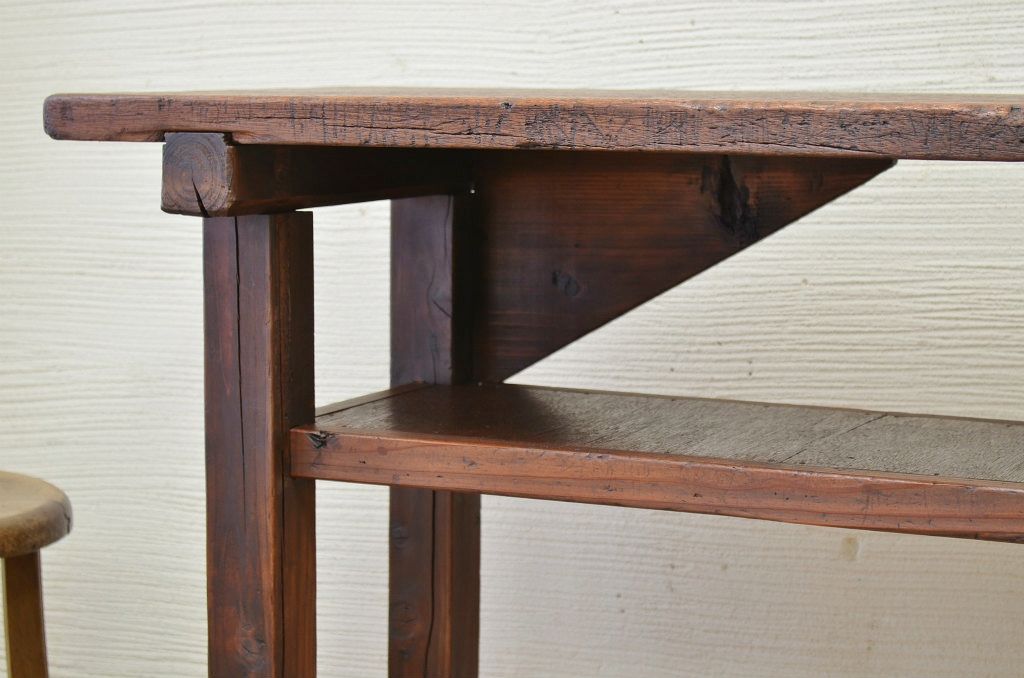 アンティーク家具　★古い木のシンプルなアンティーク作業台(テーブル)1