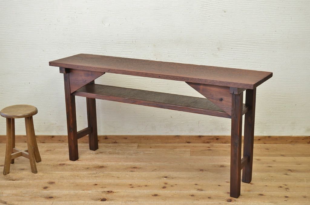 アンティーク家具　★古い木のシンプルなアンティーク作業台(テーブル)1