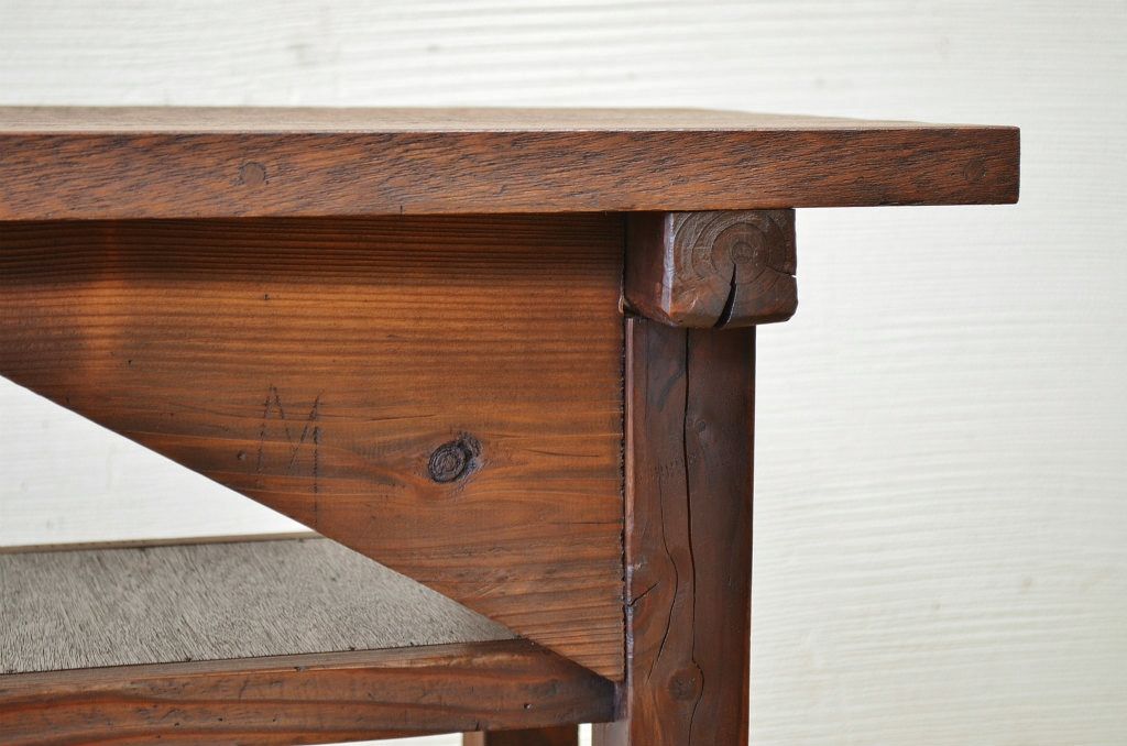 アンティーク家具　★古い木のシンプルなアンティーク作業台(テーブル)1