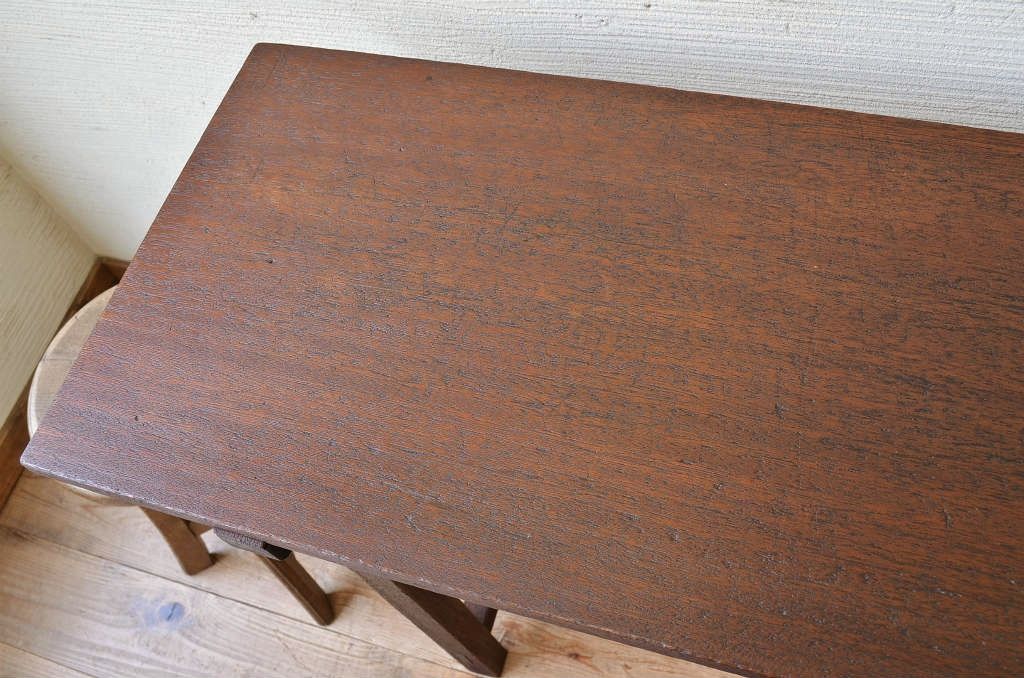 アンティーク家具　★古い木のシンプルなアンティーク作業台(テーブル)2