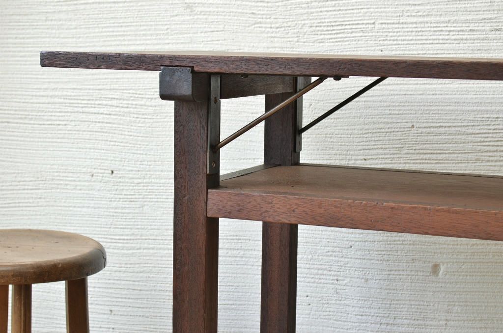 アンティーク家具　★古い木のシンプルなアンティーク作業台(テーブル)2