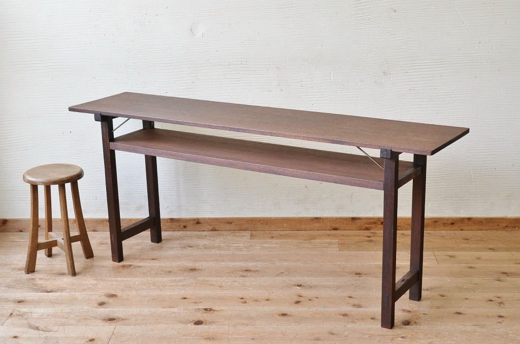 アンティーク家具　★古い木のシンプルなアンティーク作業台(テーブル)2