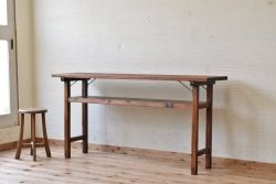 アンティーク家具　★古い木のシンプルなアンティーク作業台(テーブル)3