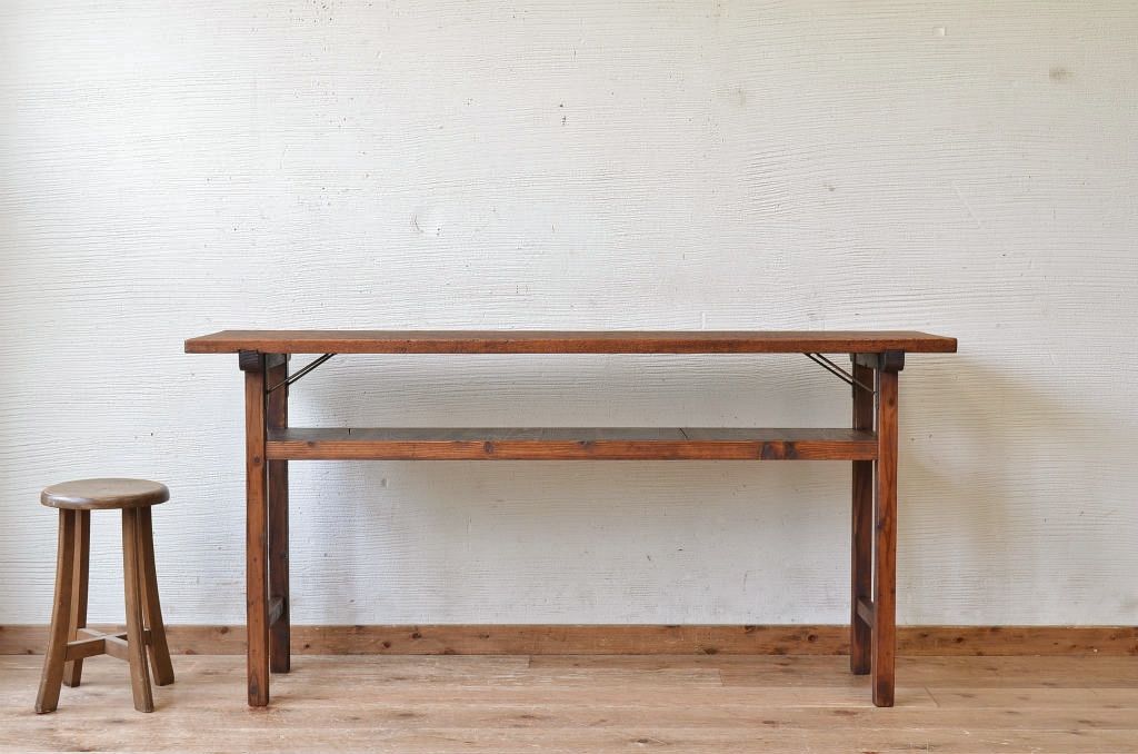 アンティーク家具　★古い木のシンプルなアンティーク作業台(テーブル)3