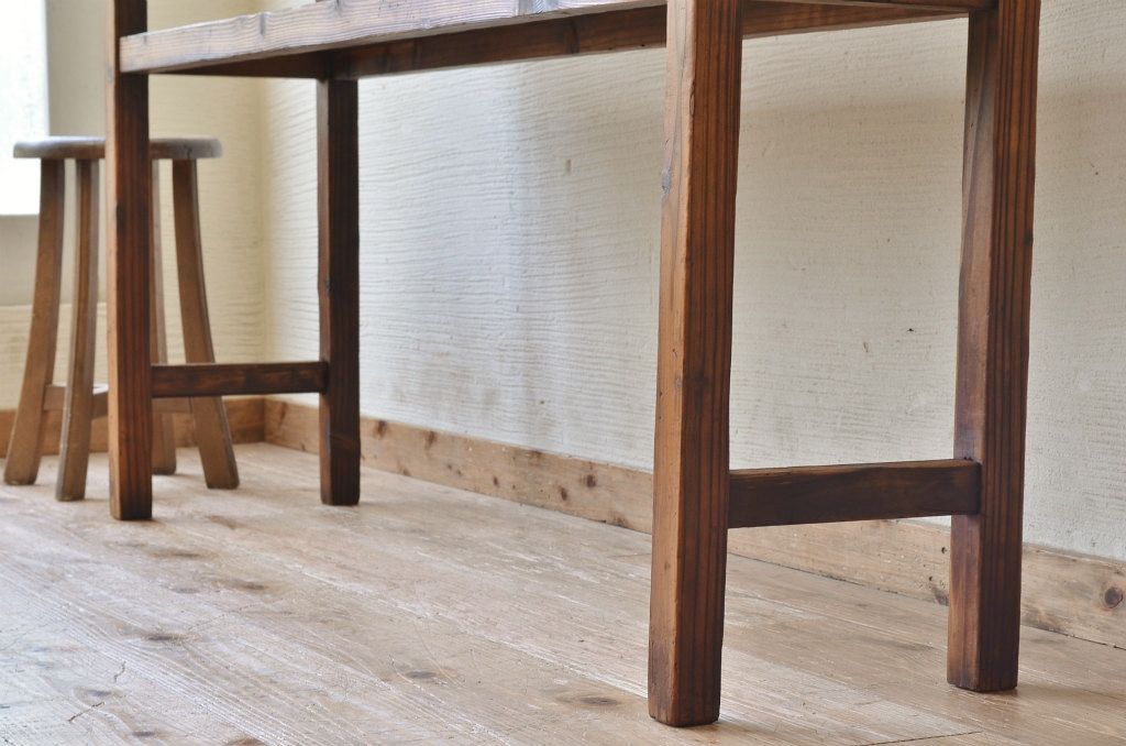 アンティーク家具　★古い木のシンプルなアンティーク作業台(テーブル)3