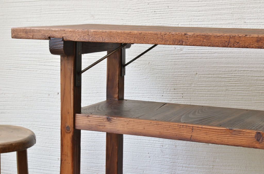 アンティーク家具　★古い木のシンプルなアンティーク作業台(テーブル)3