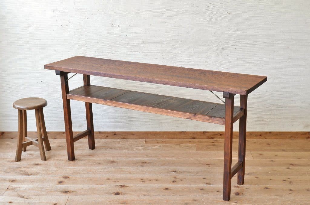アンティーク家具　★古い木のシンプルなアンティーク作業台(テーブル)3