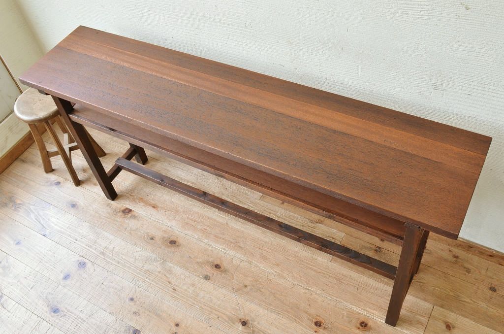 アンティーク家具　★古い木のシンプルなアンティーク作業台(テーブル)4