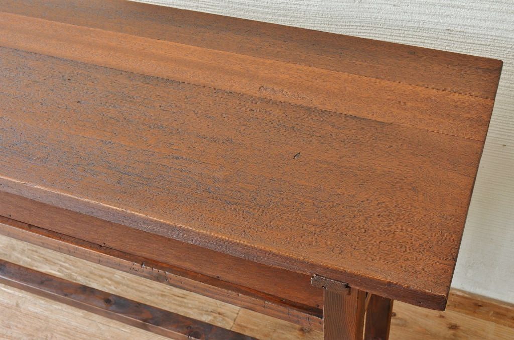 アンティーク家具　★古い木のシンプルなアンティーク作業台(テーブル)4