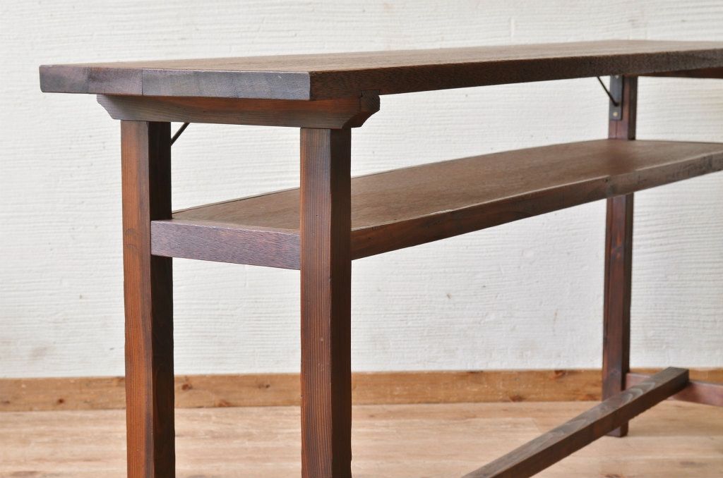 アンティーク家具　★古い木のシンプルなアンティーク作業台(テーブル)4