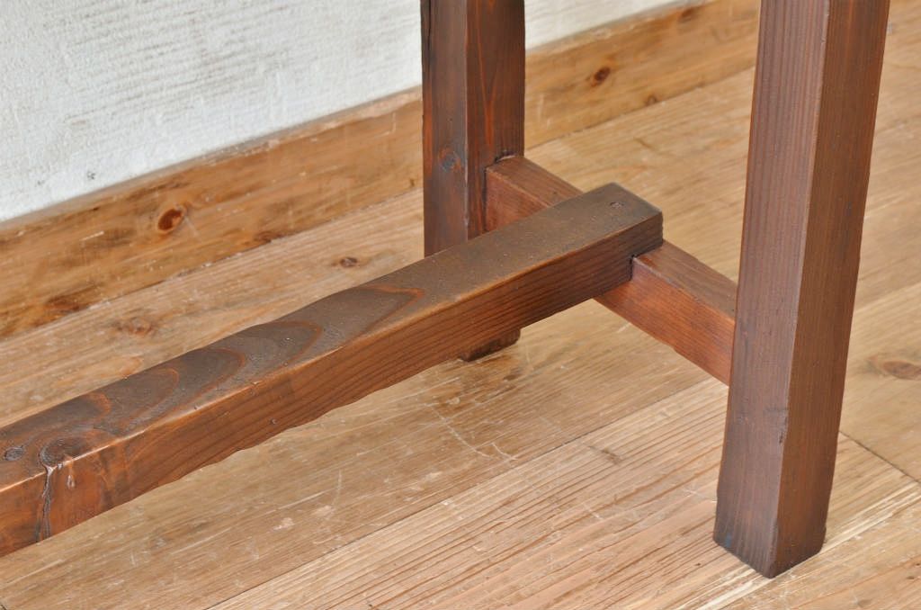 アンティーク家具　★古い木のシンプルなアンティーク作業台(テーブル)4