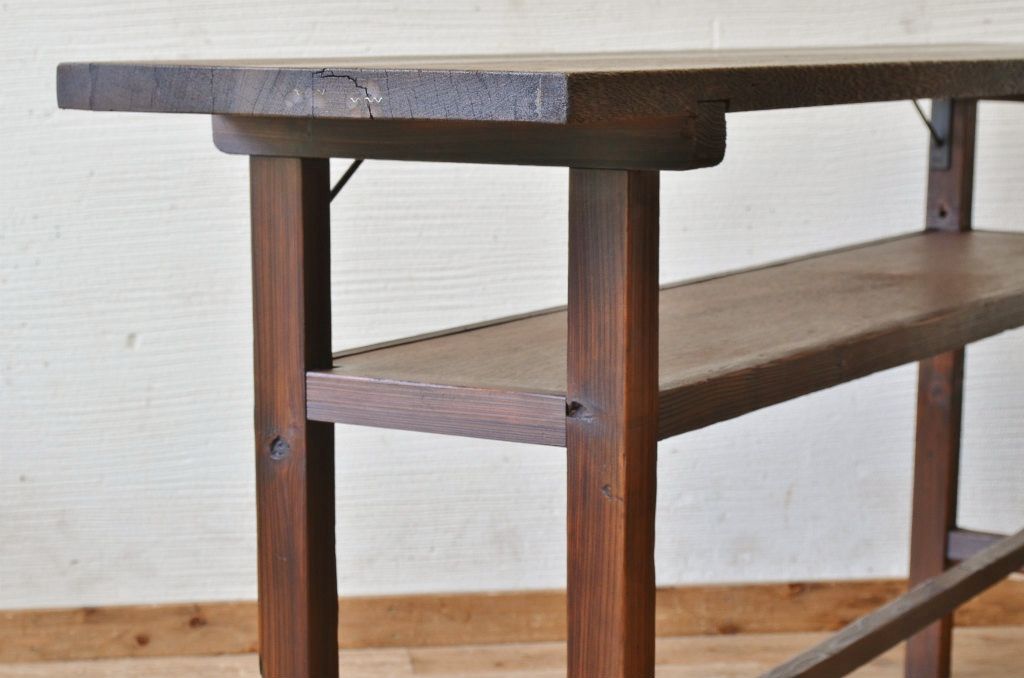 アンティーク家具　★古い木のシンプルなアンティーク作業台(テーブル)5