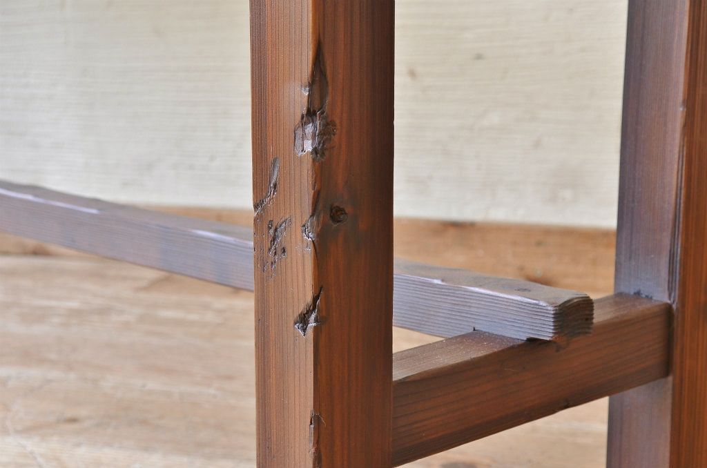 アンティーク家具　★古い木のシンプルなアンティーク作業台(テーブル)5