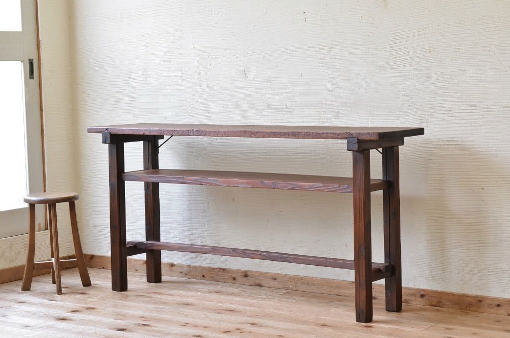アンティーク家具　★古い木のシンプルなアンティーク作業台(テーブル)6