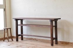 アンティーク家具　★古い木のシンプルなアンティーク作業台(テーブル)6