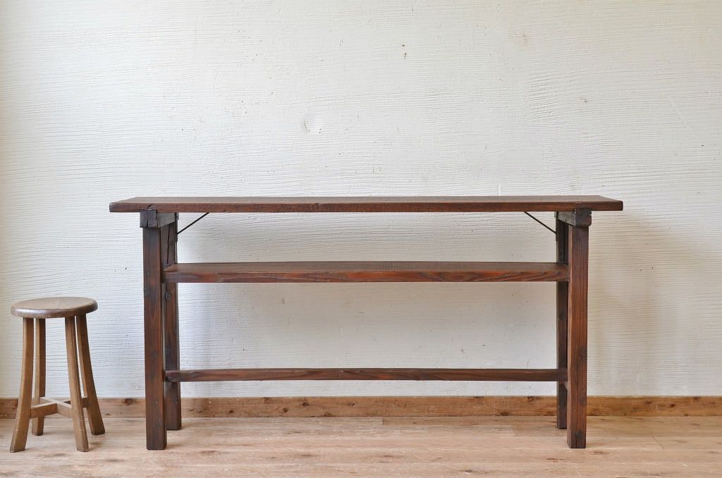 アンティーク家具　★古い木のシンプルなアンティーク作業台(テーブル)6