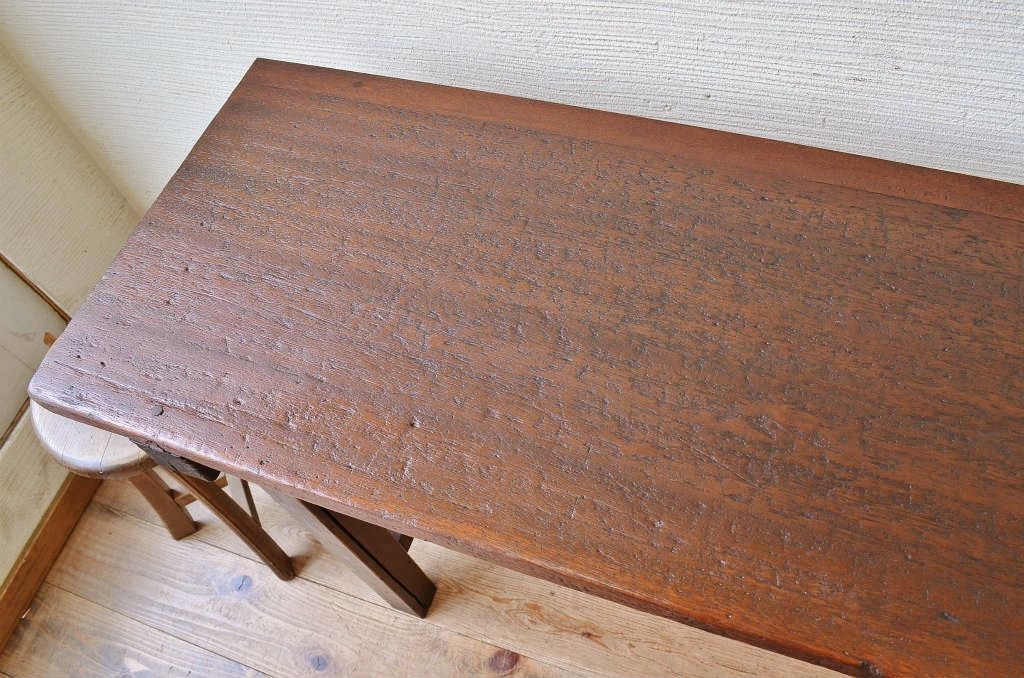 アンティーク家具　★古い木のシンプルなアンティーク作業台(テーブル)6