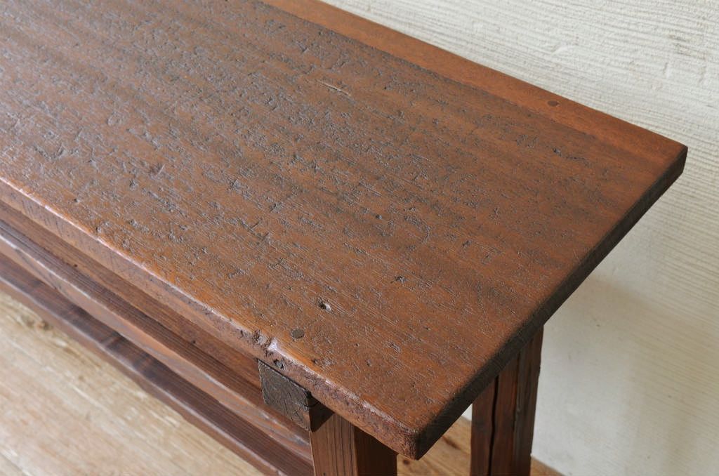 アンティーク家具　★古い木のシンプルなアンティーク作業台(テーブル)6