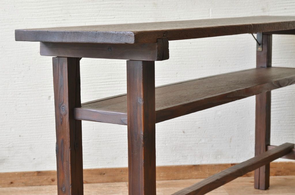 アンティーク家具　★古い木のシンプルなアンティーク作業台(テーブル)6