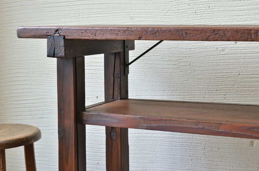 アンティーク家具　★古い木のシンプルなアンティーク作業台(テーブル)6