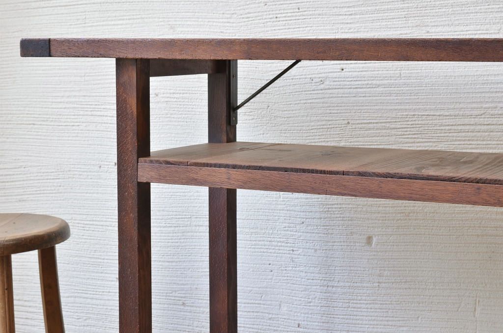 アンティーク家具　★古い木のシンプルなアンティーク作業台(テーブル)8