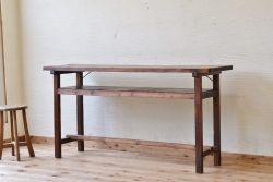 アンティーク家具　★古い木のシンプルなアンティーク作業台(テーブル)9