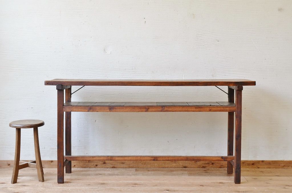 アンティーク家具　★古い木のシンプルなアンティーク作業台(テーブル)9
