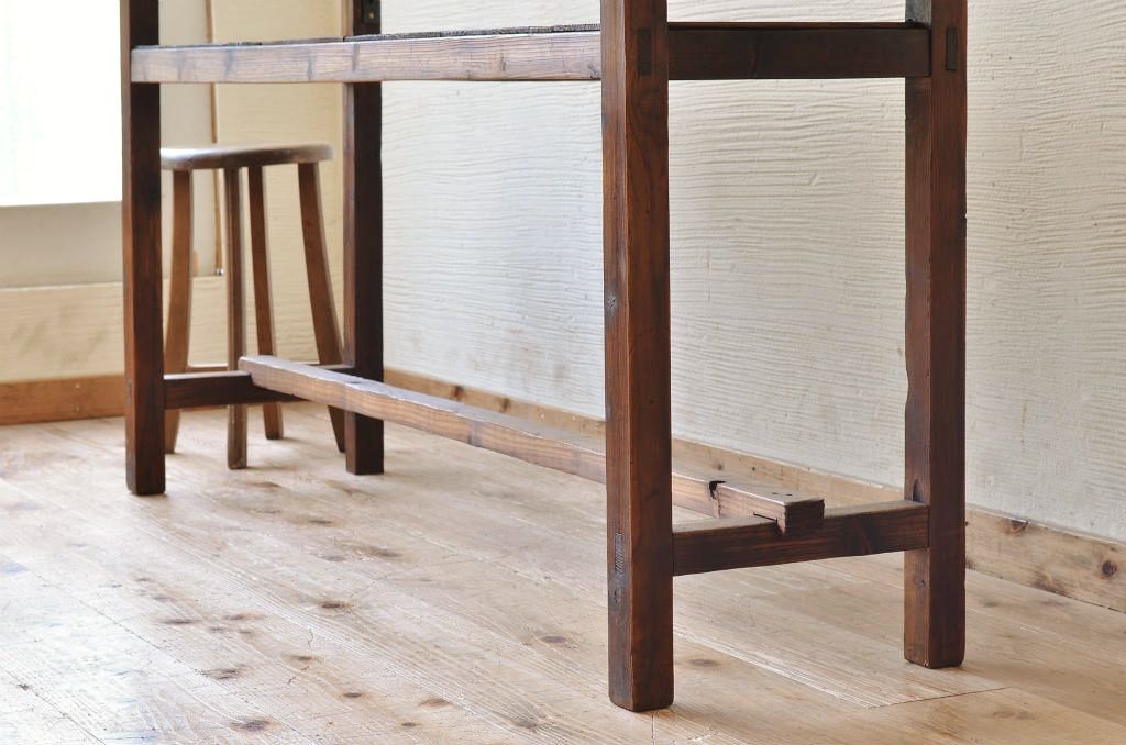 アンティーク家具　★古い木のシンプルなアンティーク作業台(テーブル)9