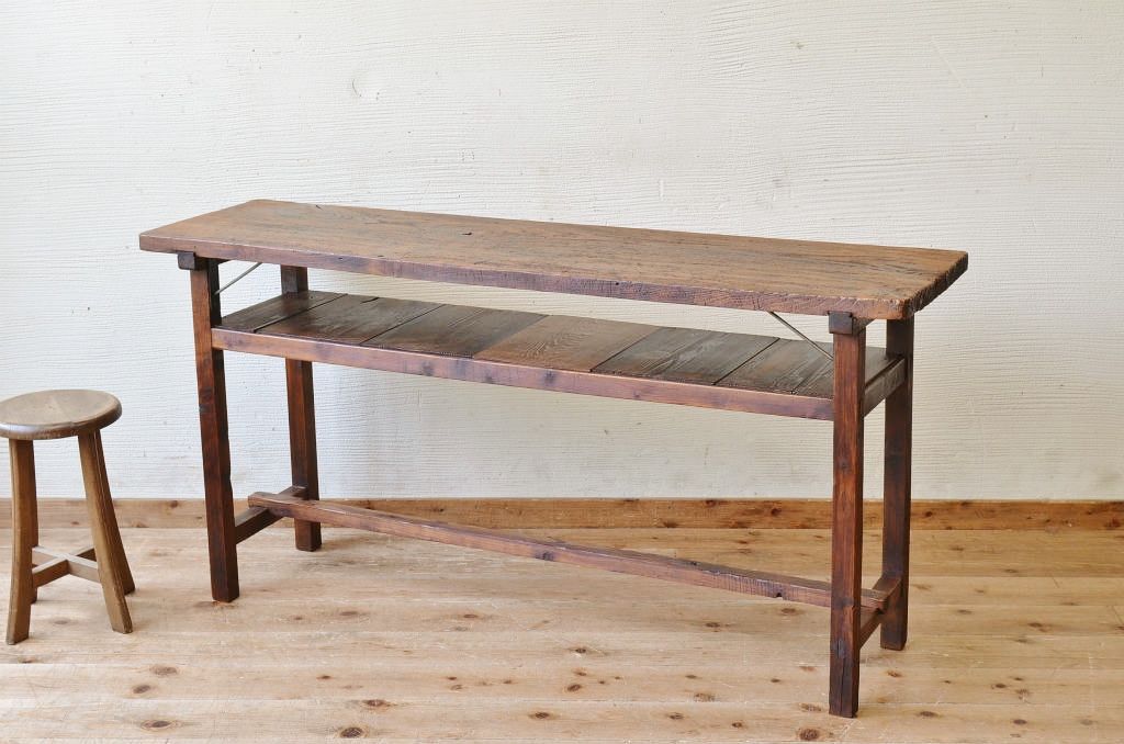 アンティーク家具　★古い木のシンプルなアンティーク作業台(テーブル)9