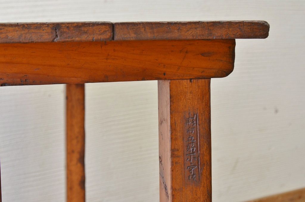 アンティーク家具　古い学校のアンティーク机(テーブル、作業台)7