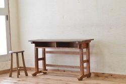 アンティーク家具　ジャンク品!古い木味のアンティーク作業台(テーブル、机)3