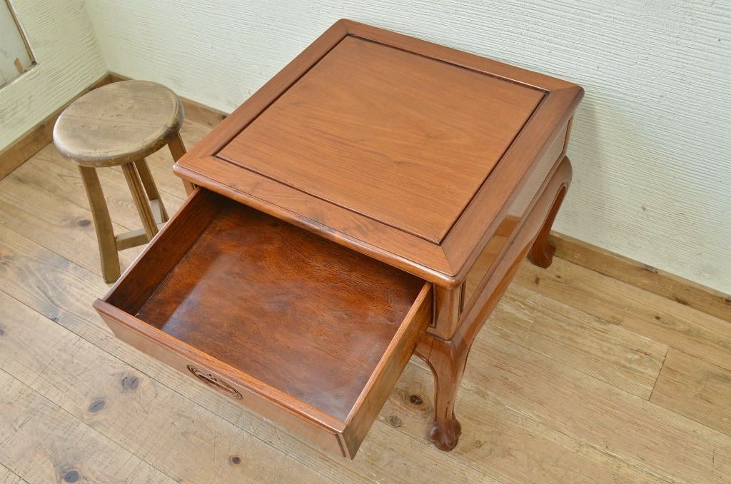 中古　唐木製の高級サイドテーブル