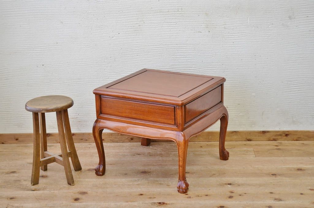 中古　唐木製の高級サイドテーブル
